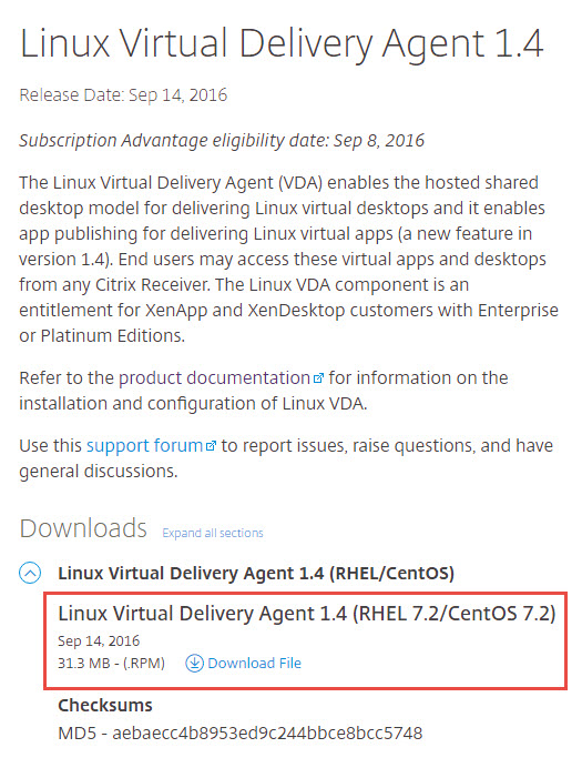 Citrix Linux VDA Download