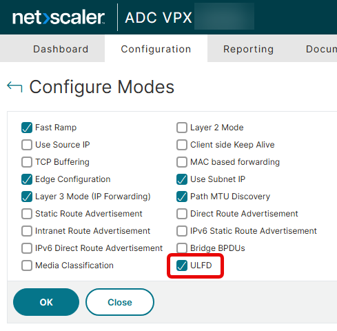 NetScaler Gateway enable ULFD mode