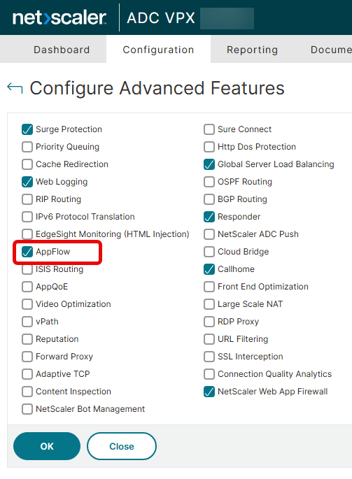 NetScaler Gateway enable AppFlow feature