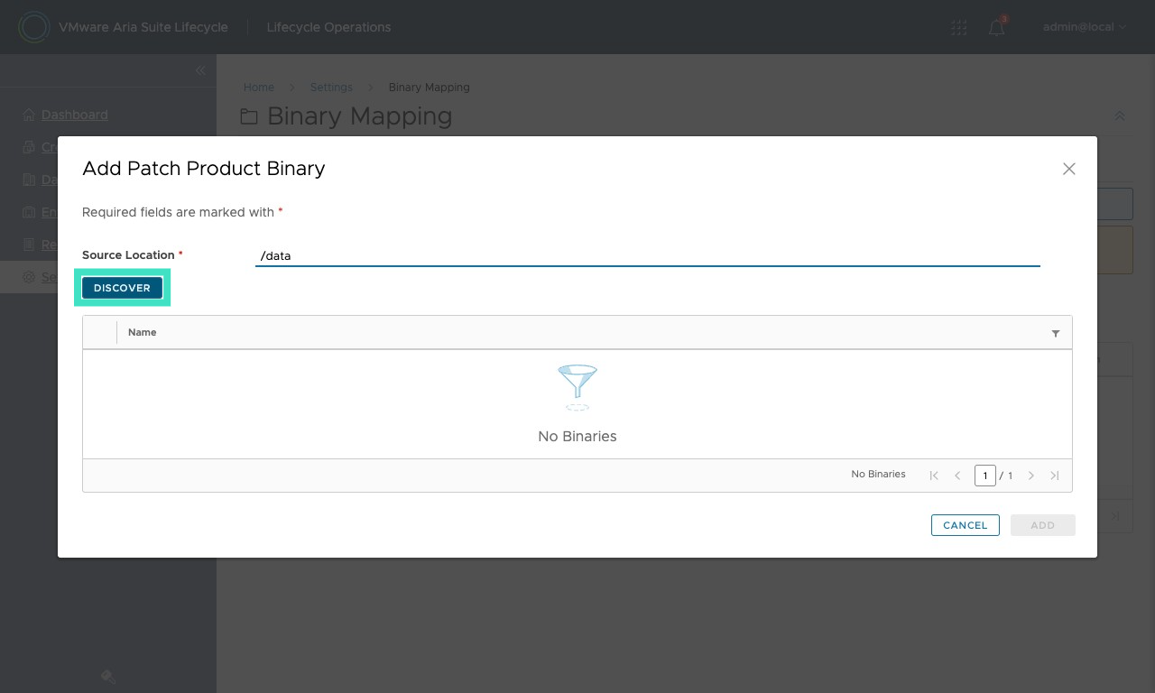 Image of discovered patch binaries